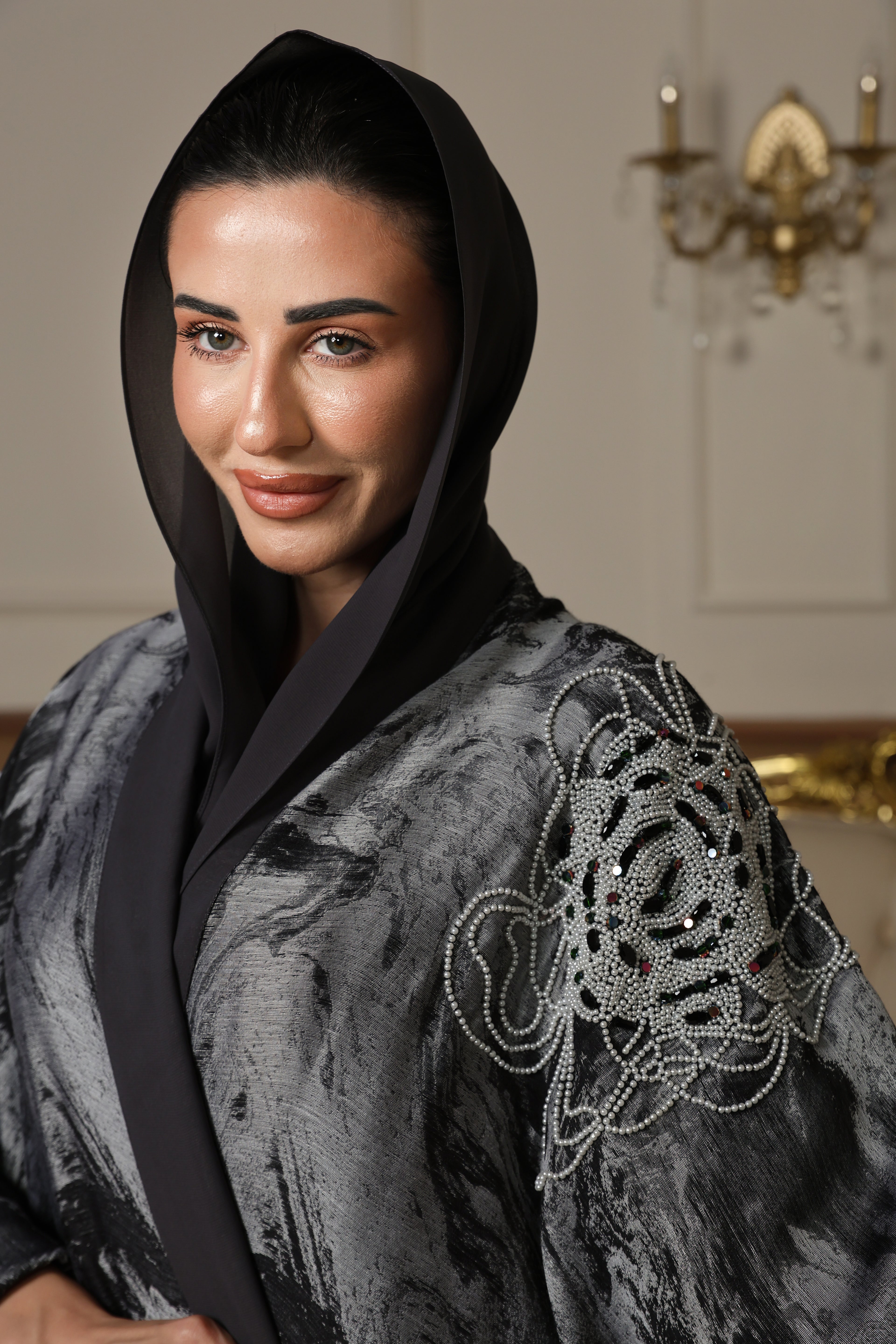 Charcoal Marble Abaya