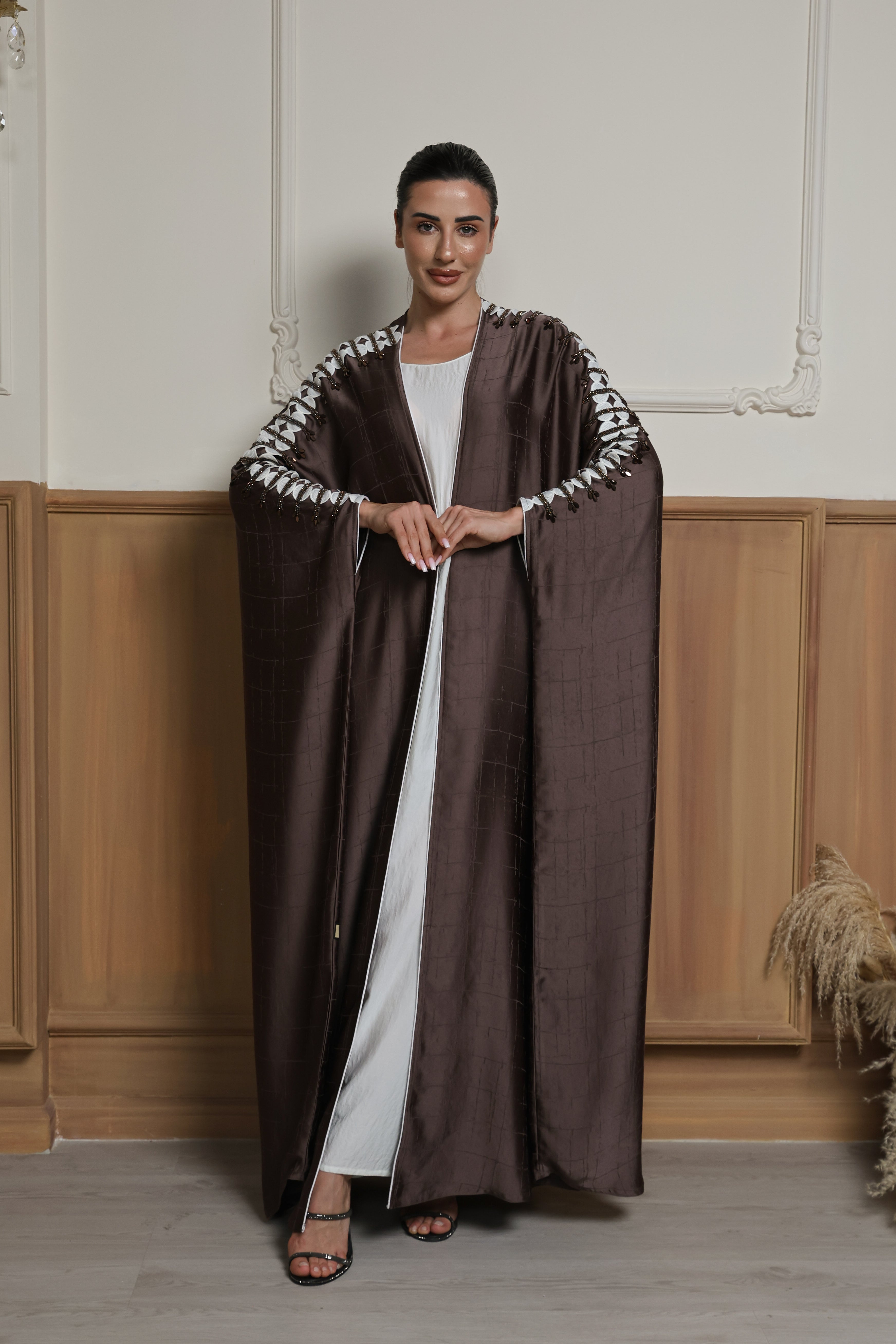 Cocoa Lattice Abaya