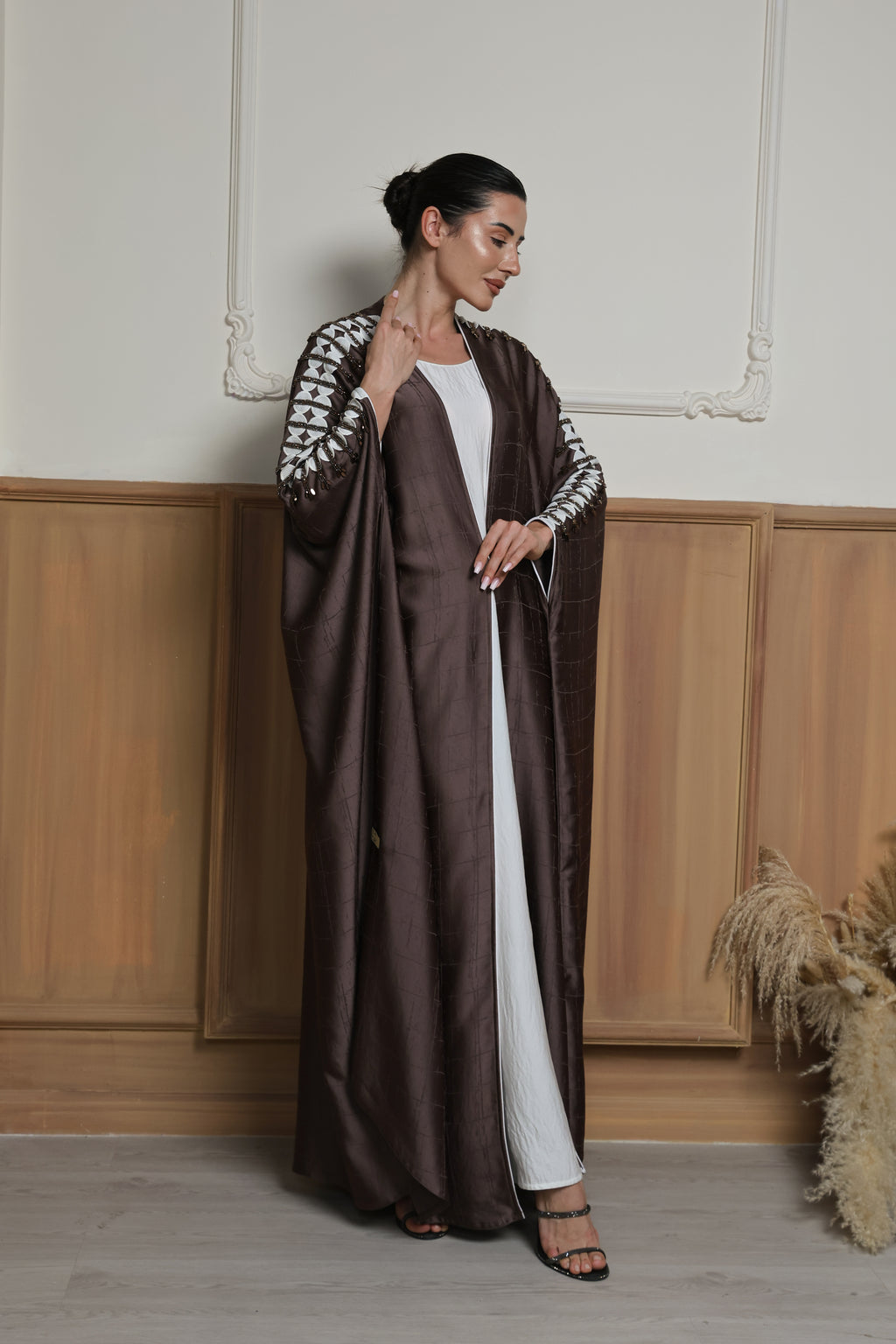 Cocoa Lattice Abaya