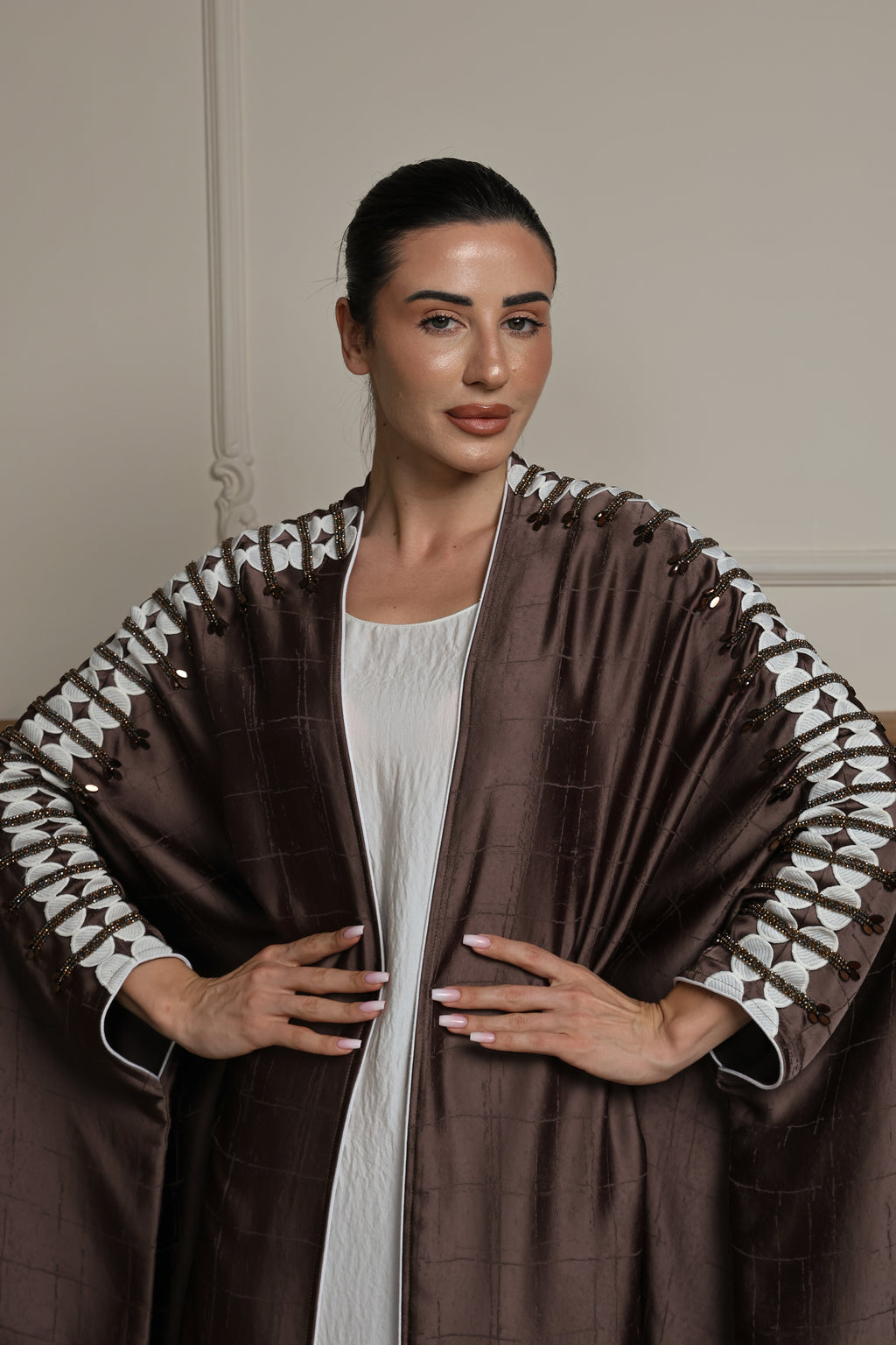 Cocoa Lattice Abaya