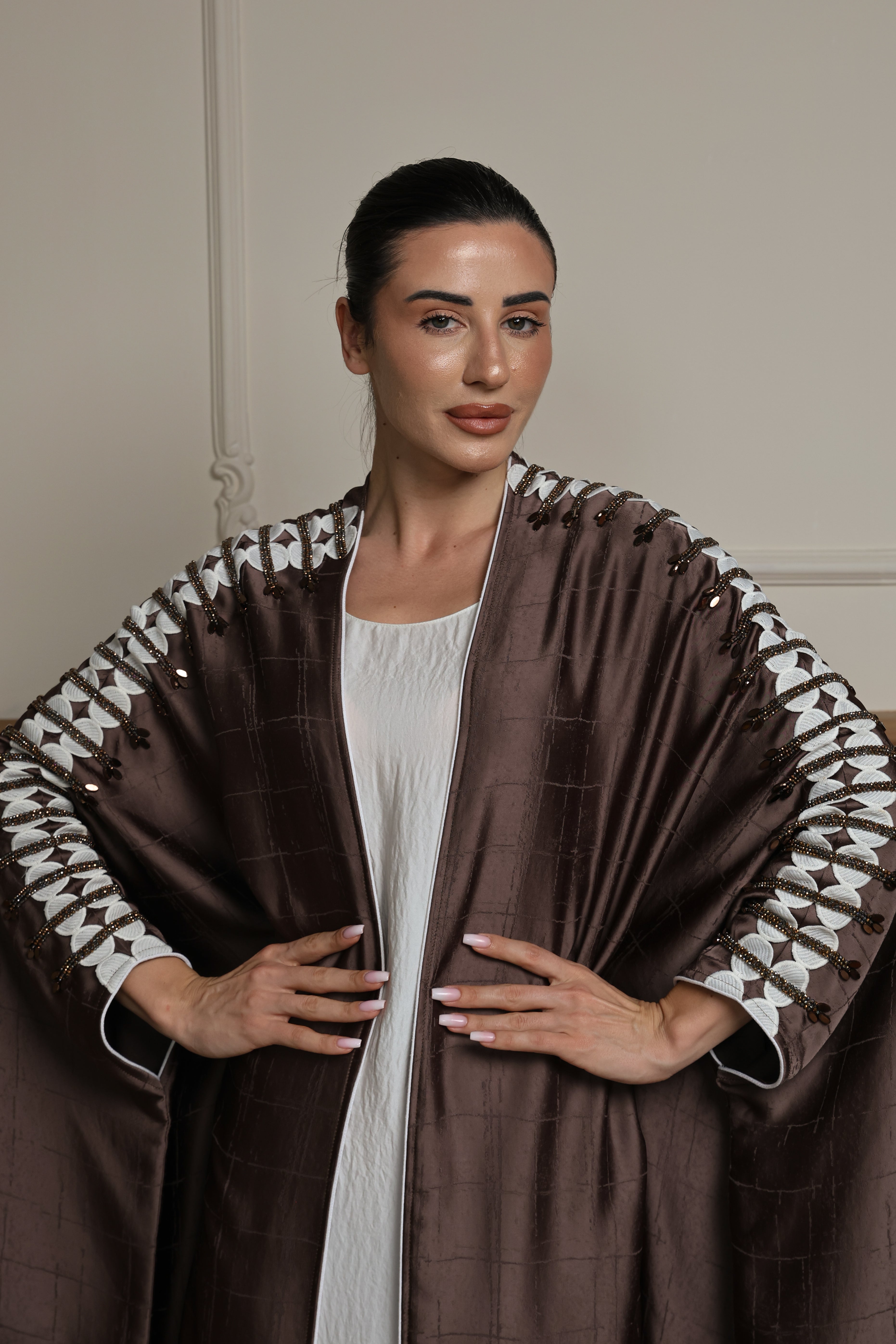 Cocoa Lattice Abaya