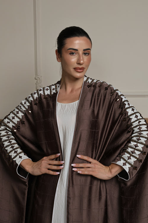Cocoa Lattice Abaya