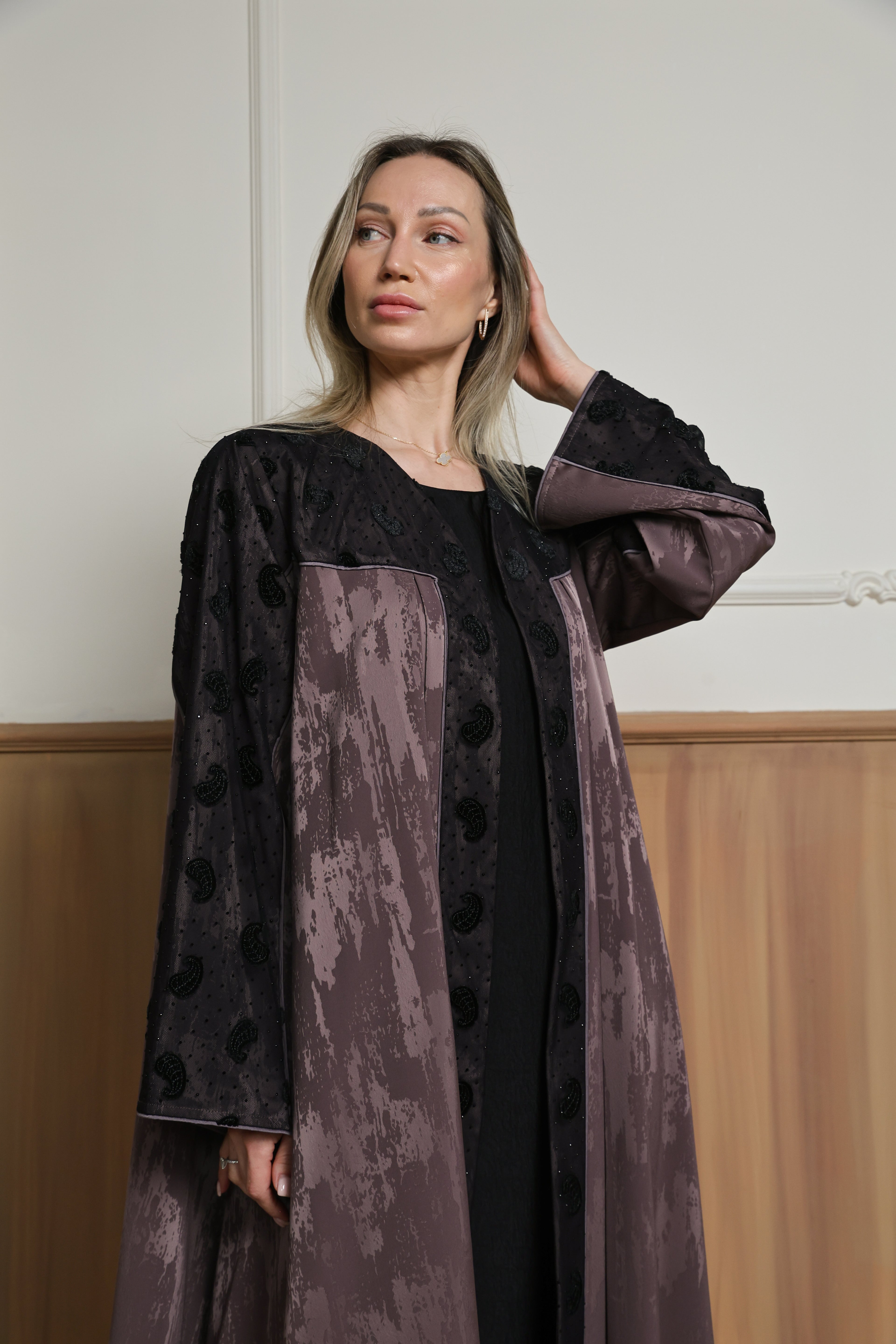 Mauve Lace Abaya
