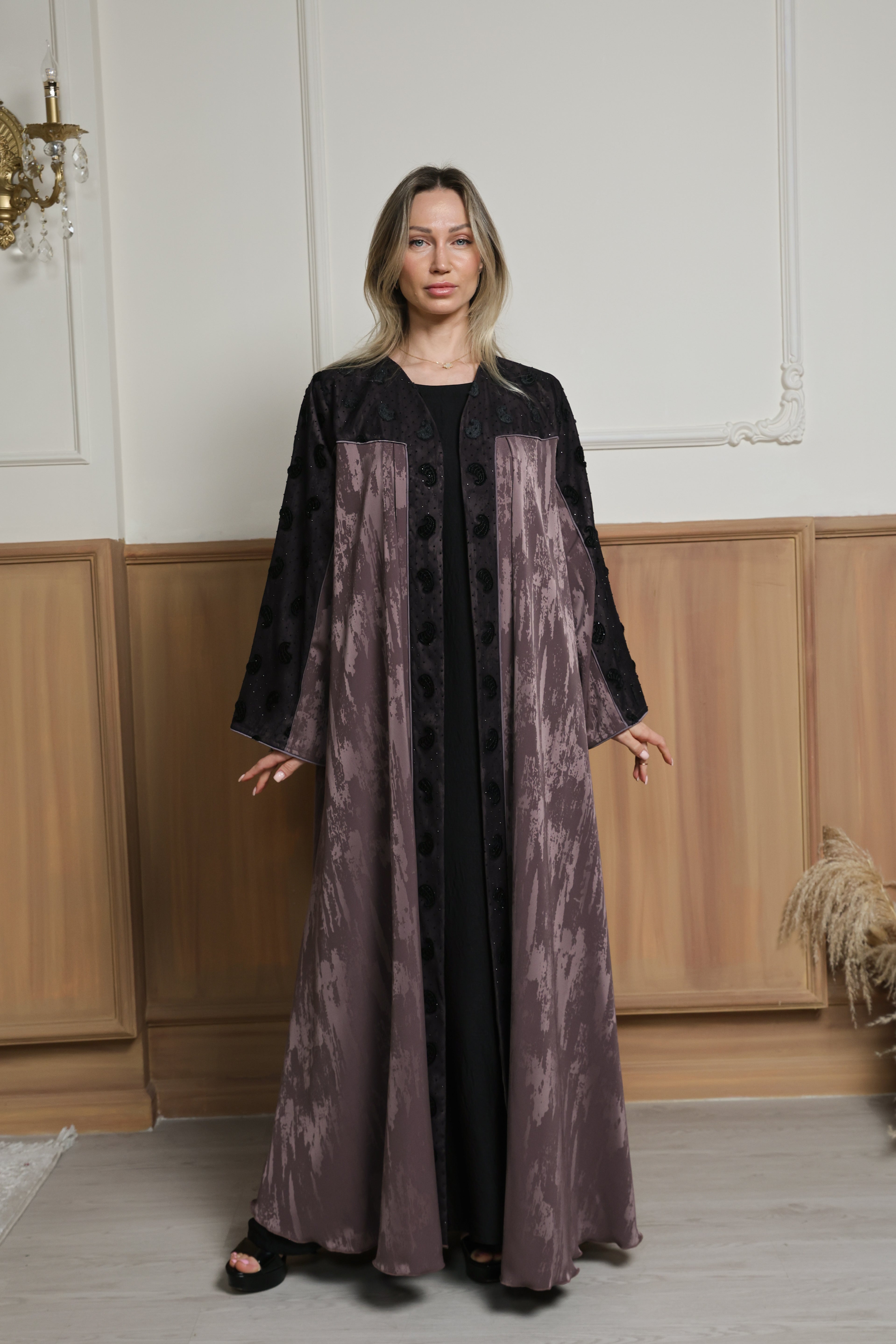 Mauve Lace Abaya