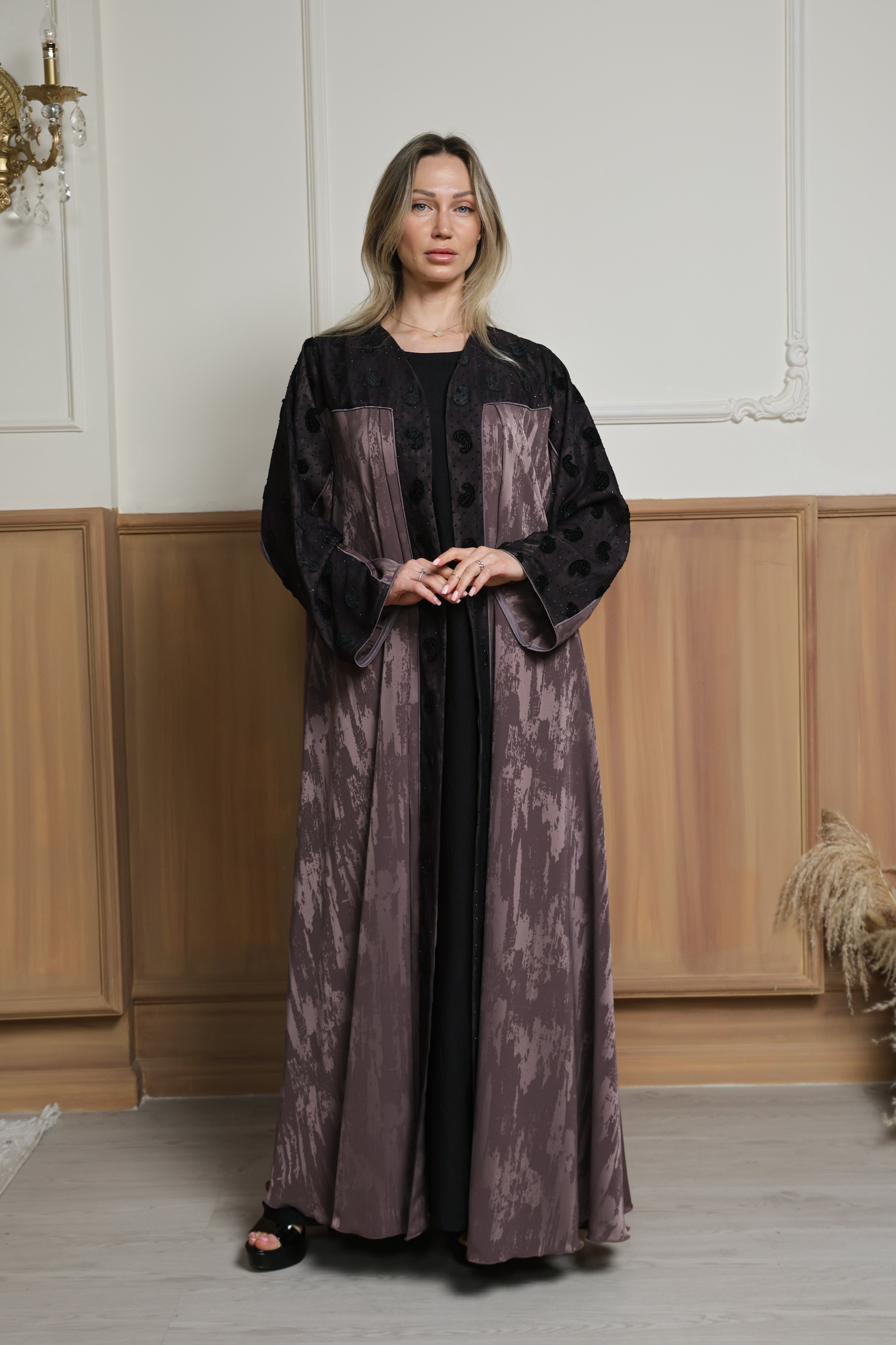 Mauve Lace Abaya
