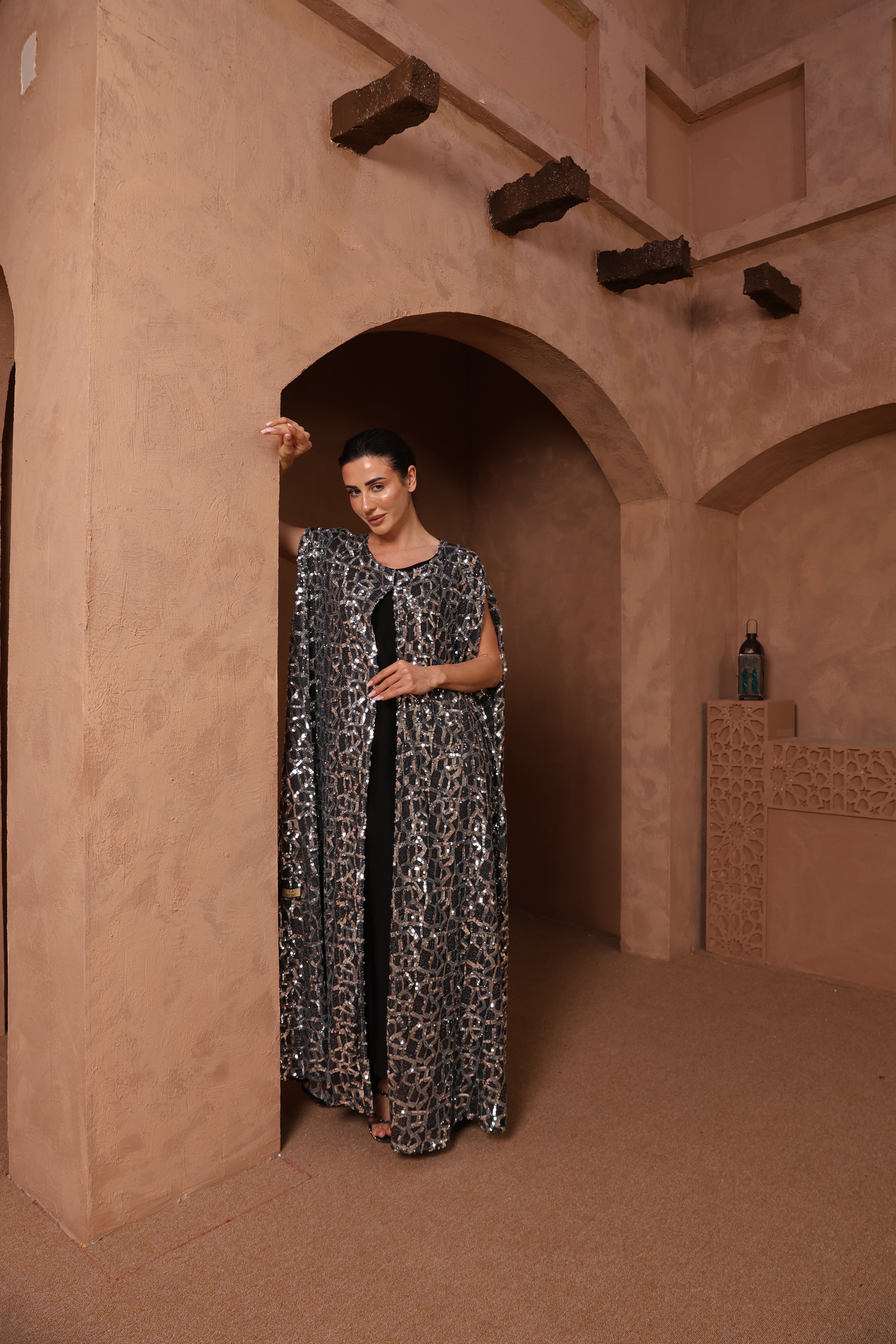 Silver Mosaic Wedding Abaya