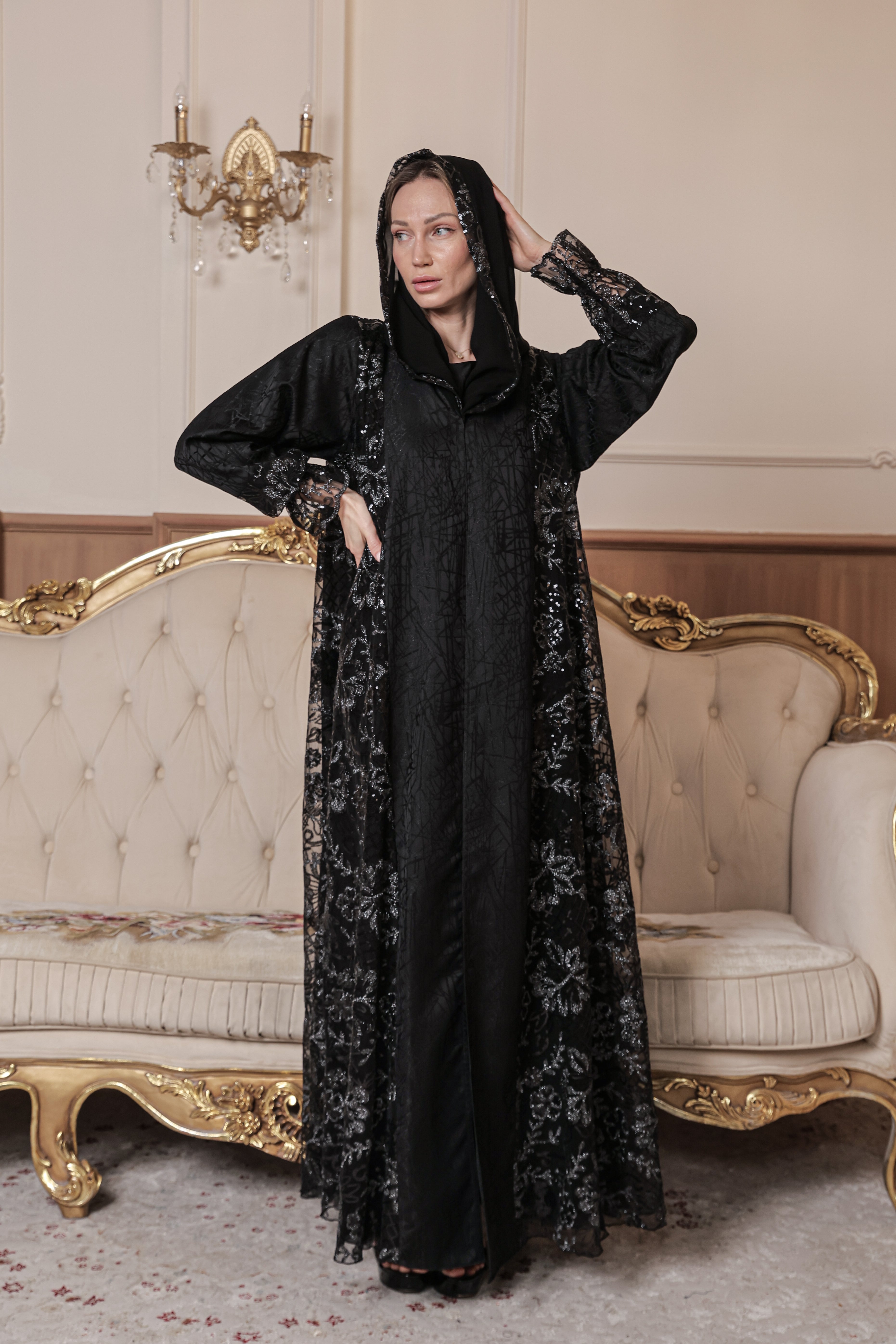 Silver Trace Abaya