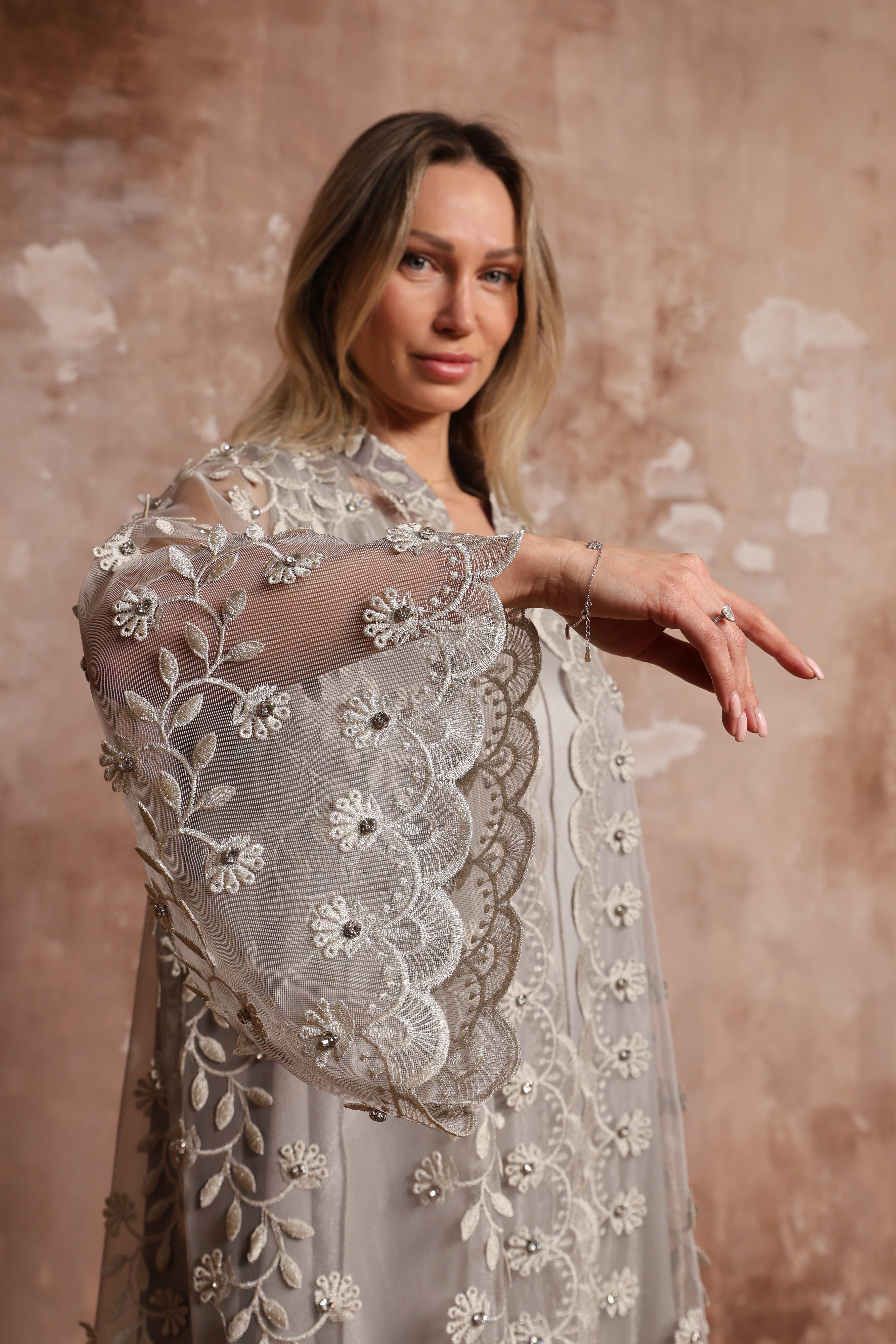 Silver Lace Two-Piece Set