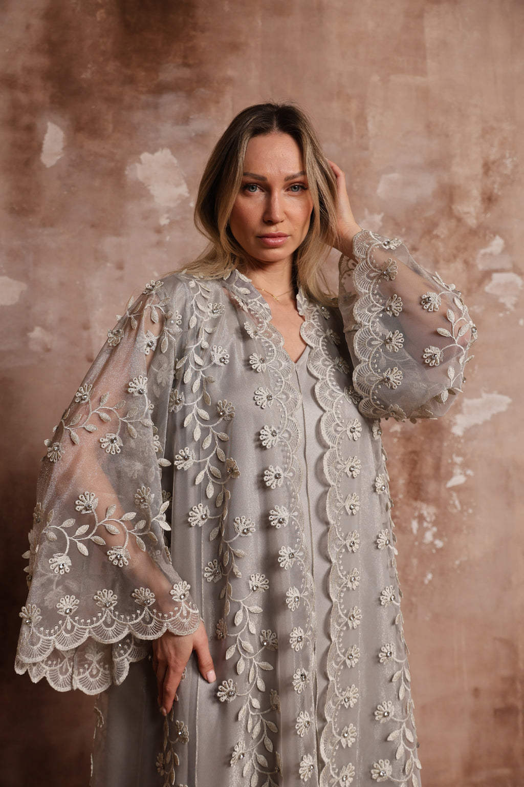 Silver Lace Two-Piece Set