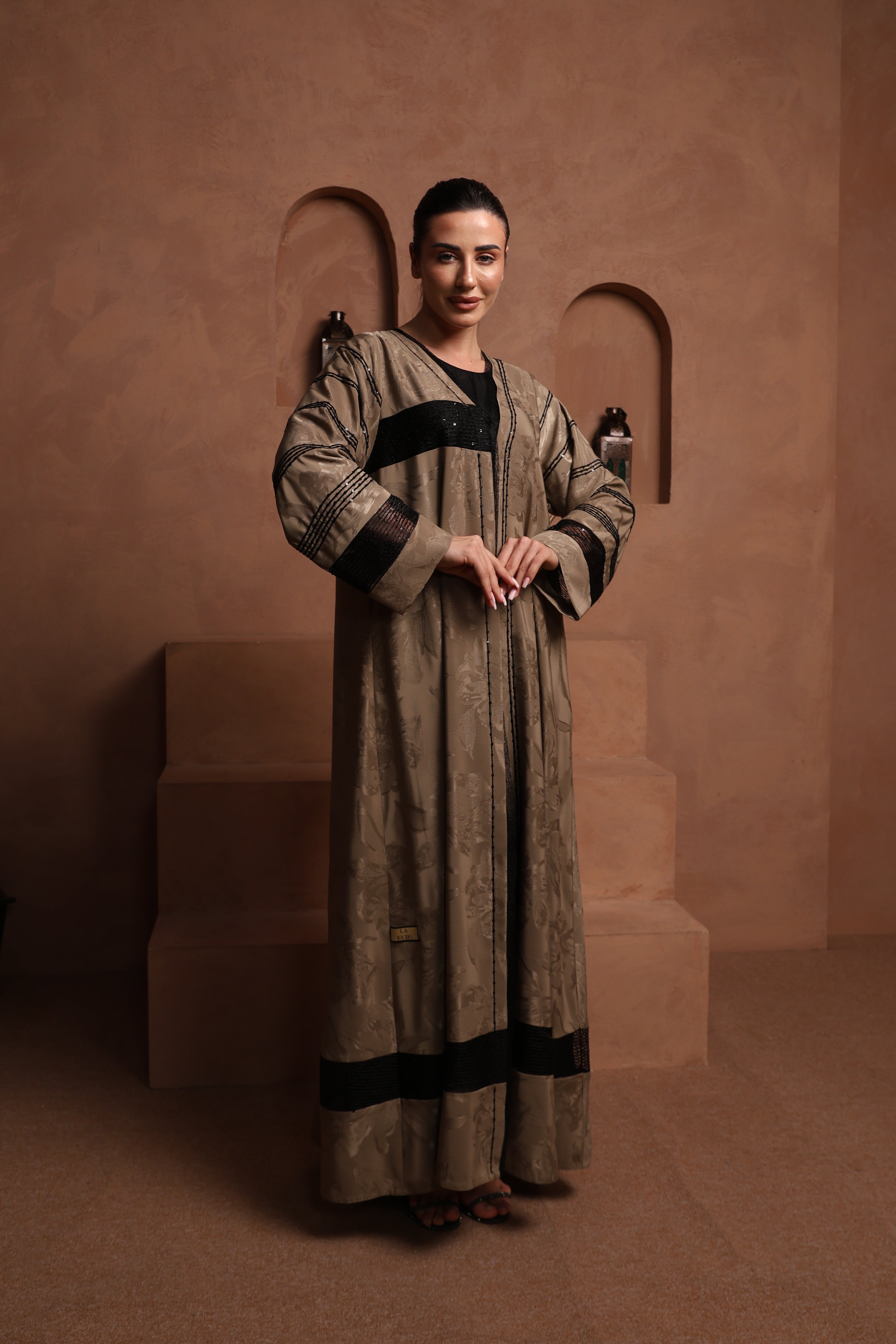 Taupe Trim Abaya
