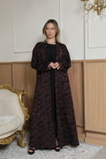 Wine Bloom Abaya