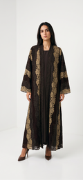 Antique Lattice Abaya — Chocolate