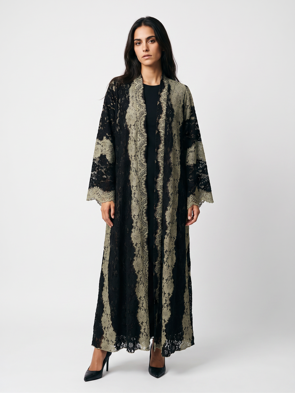 Antique Lattice Abaya — Sage