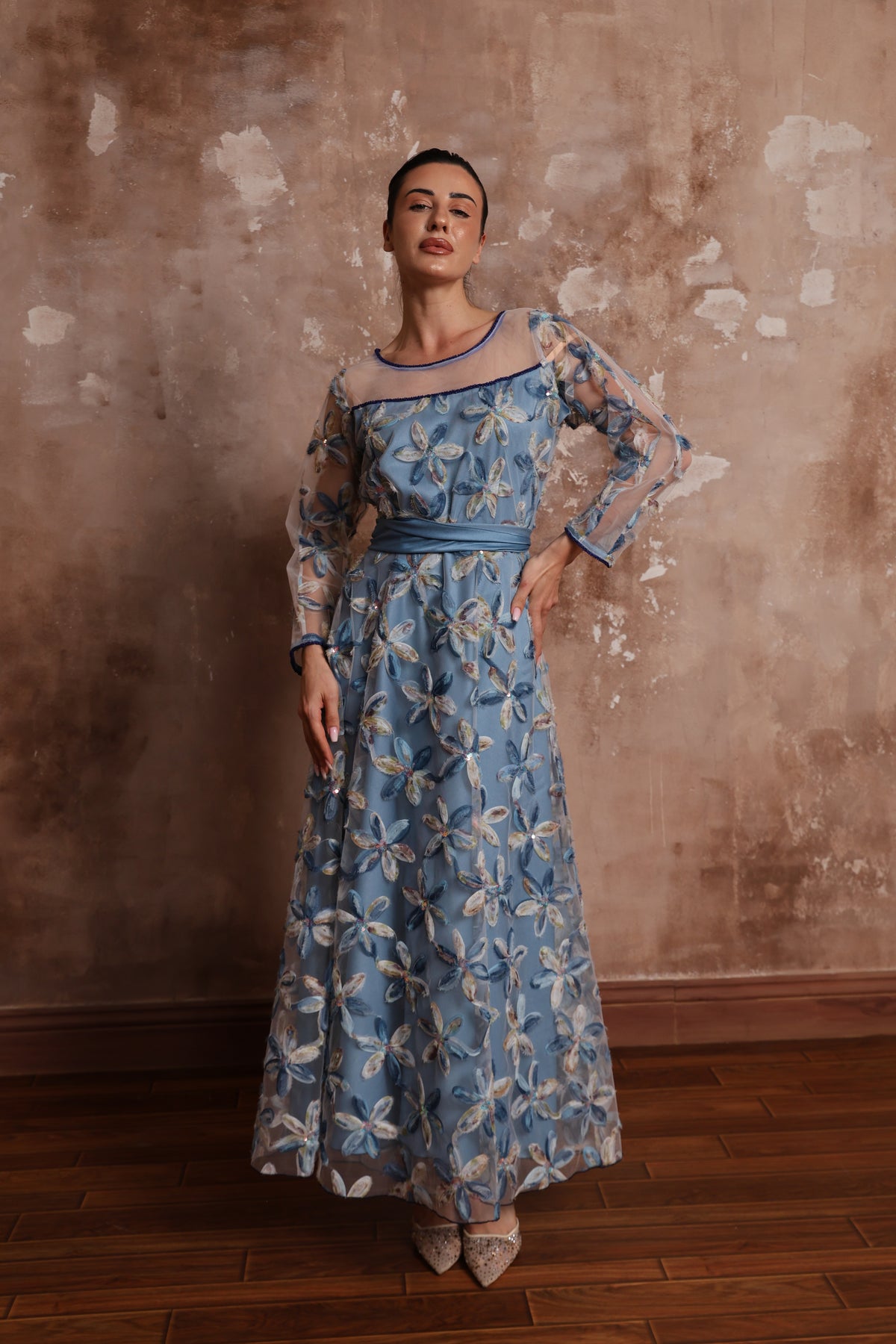 Azure Bloom Dress