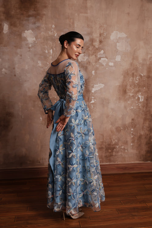 Azure Bloom Dress