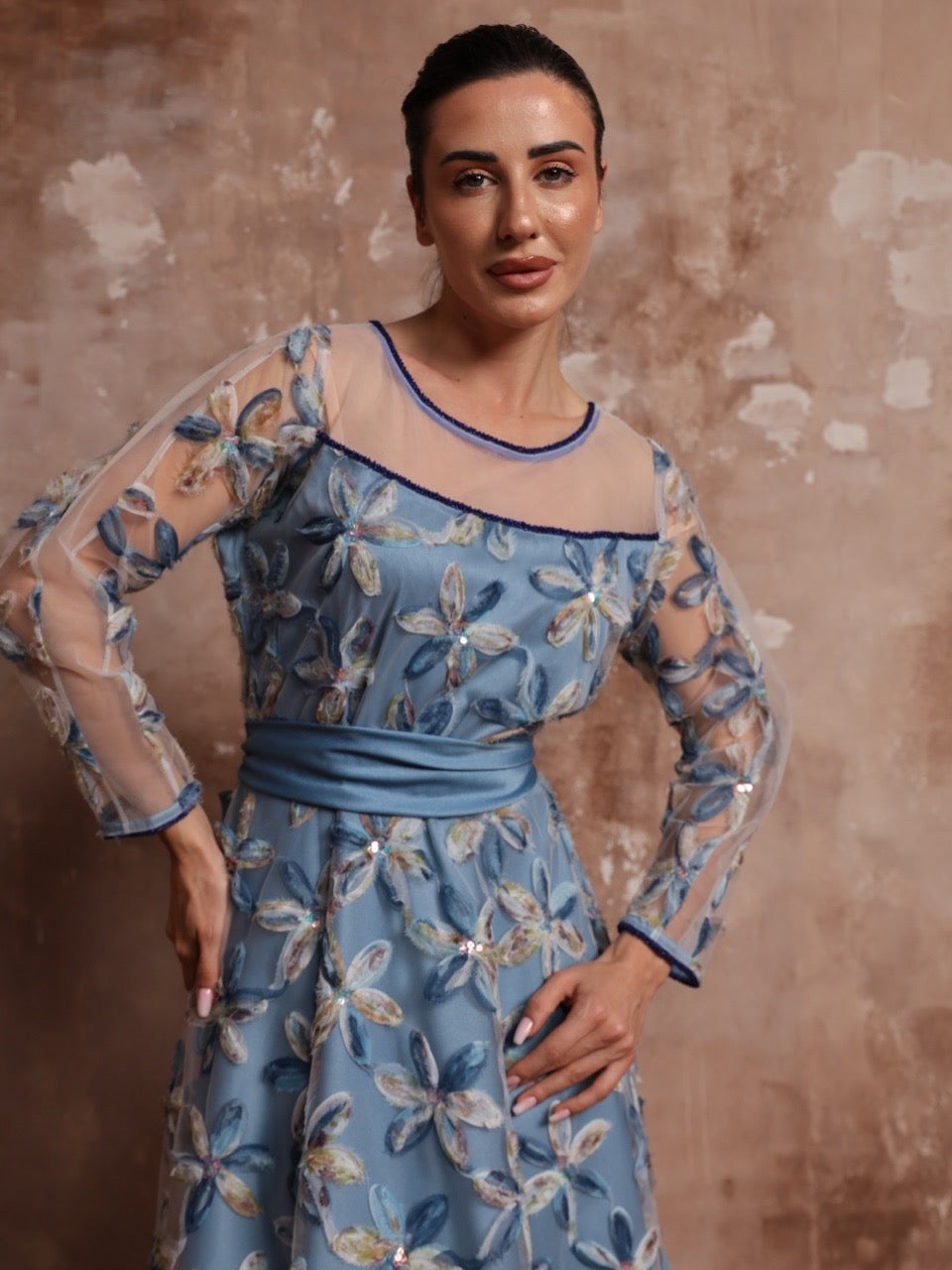 Azure Bloom Dress