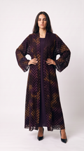 Halo Dot Abaya — Aubergine