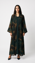 Halo Dot Abaya — Emerald