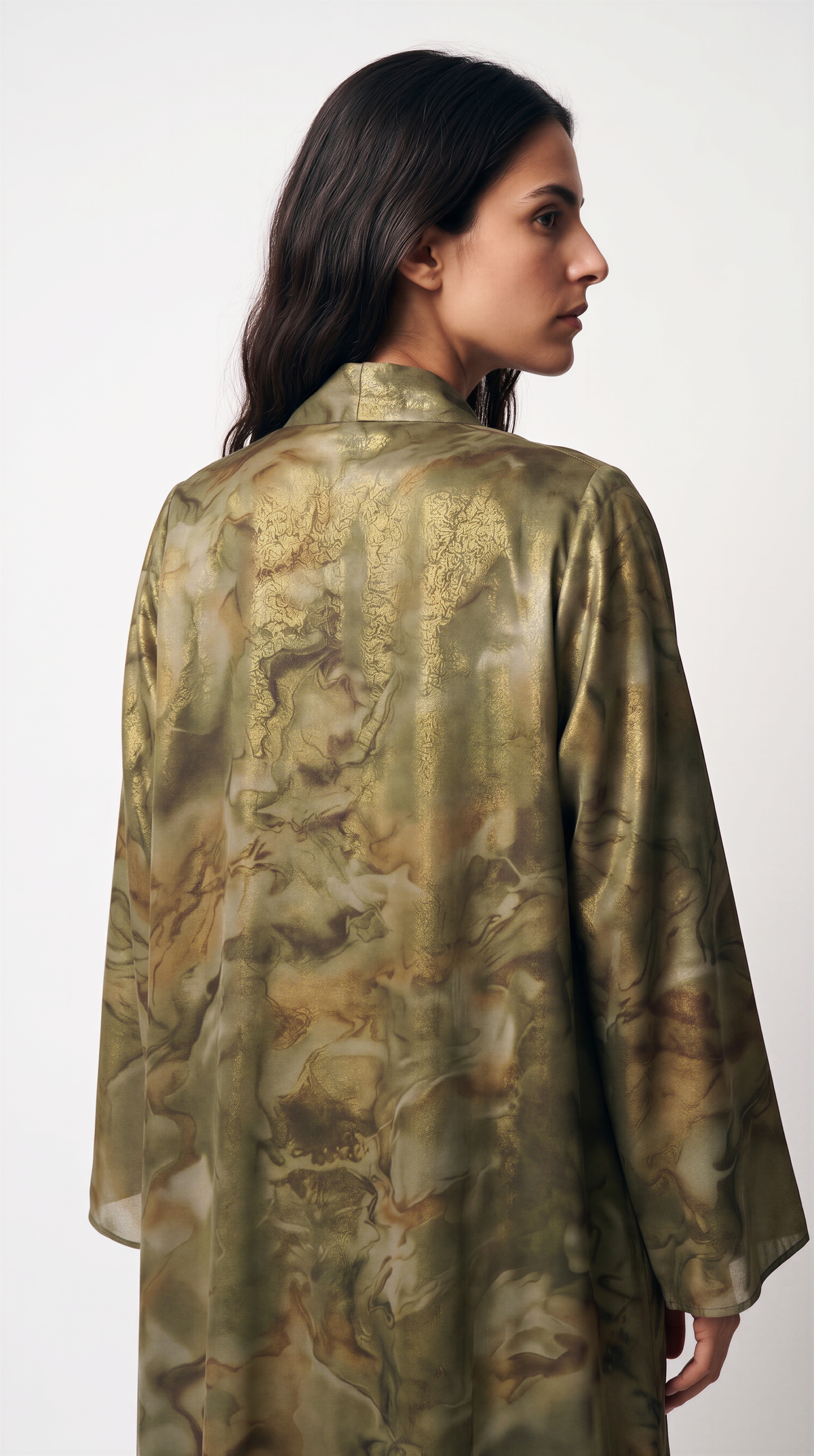 Mirage Marble Abaya — Olive