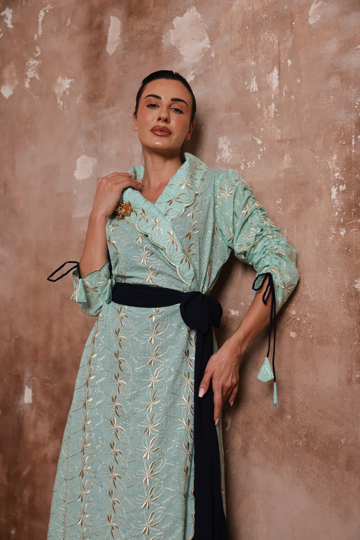 Starburst Wrap Dress — Mint