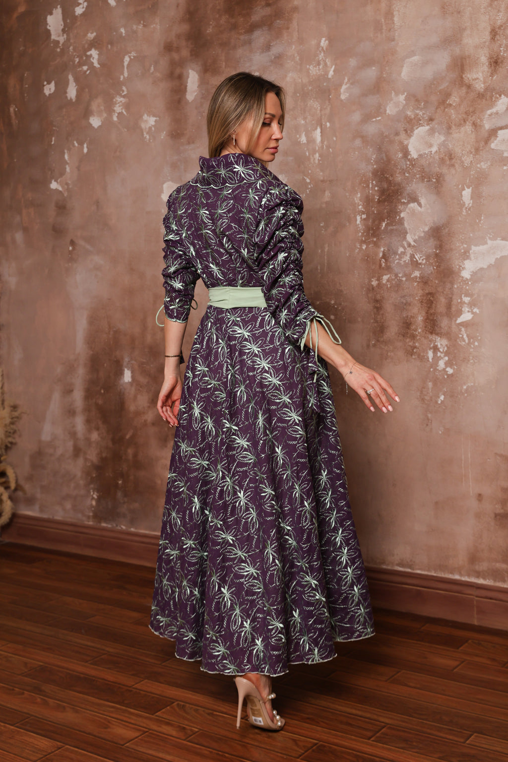 Starburst Wrap Dress — Plum