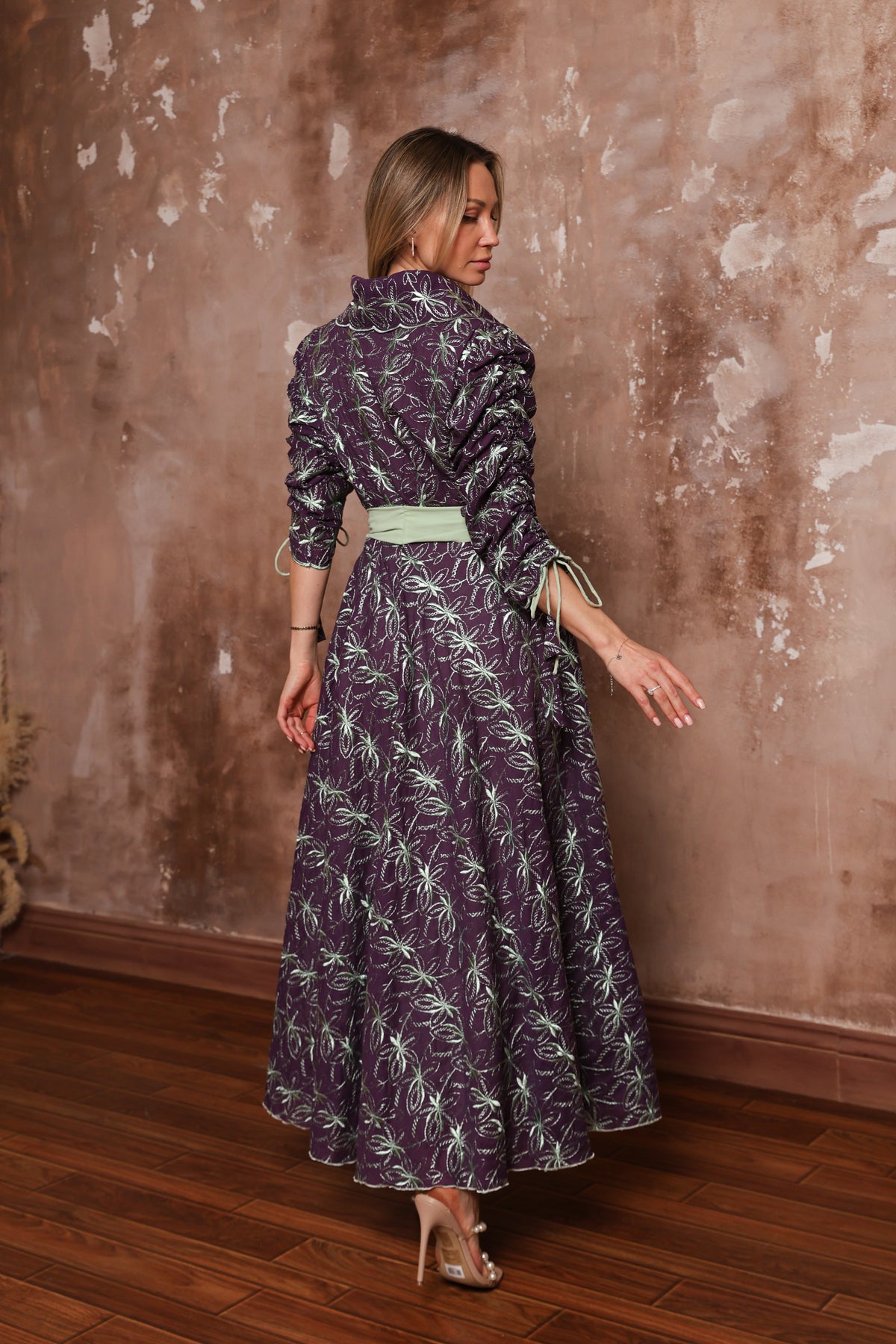 Starburst Wrap Dress — Plum