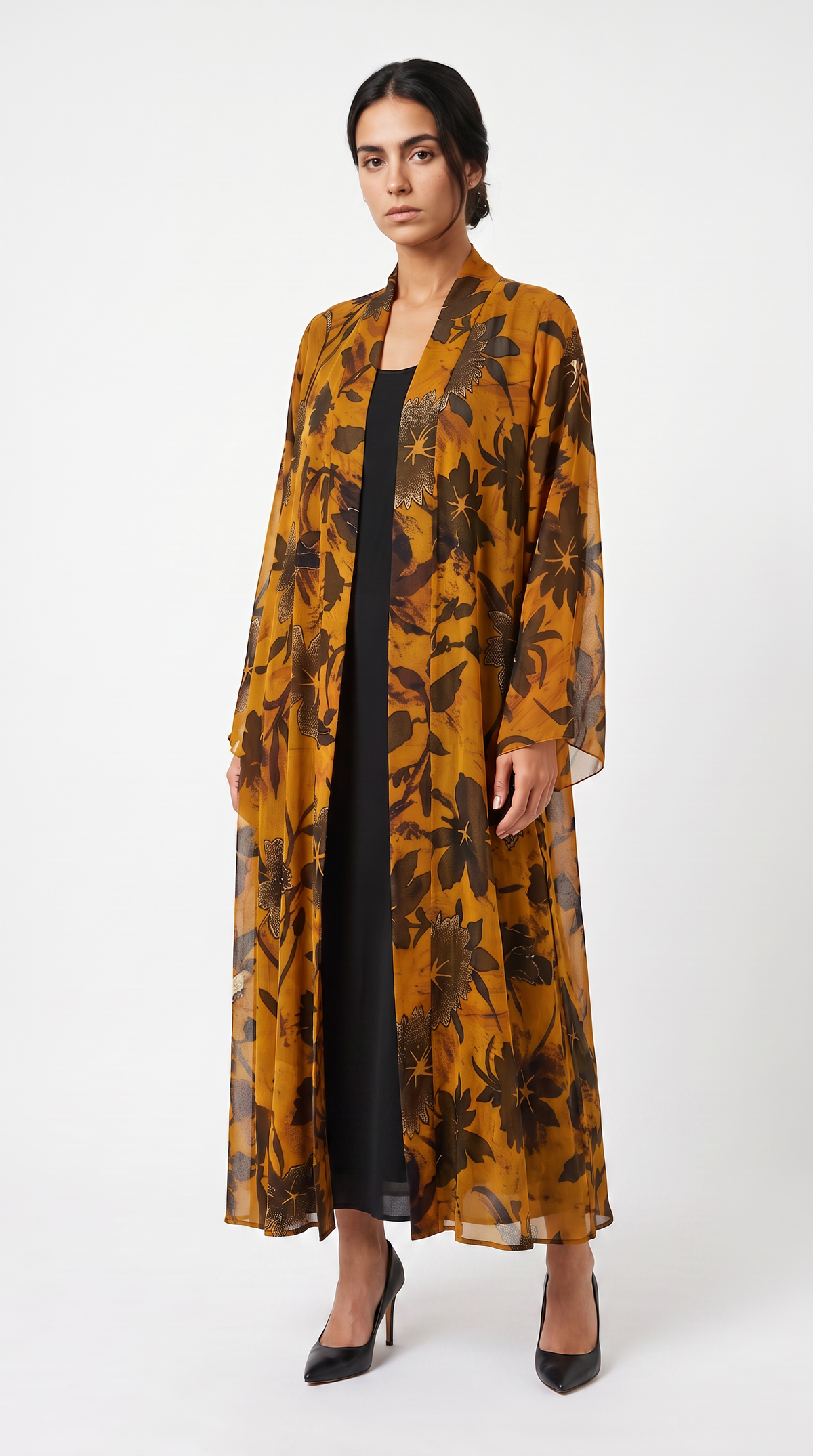 Whisper Petal Abaya — Amber