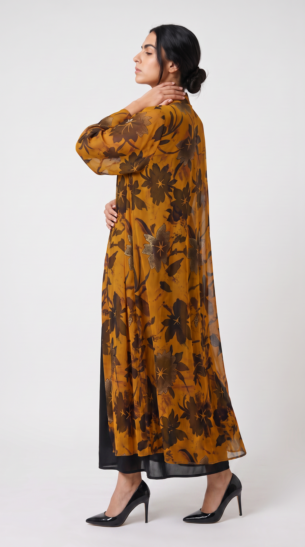 Whisper Petal Abaya — Amber