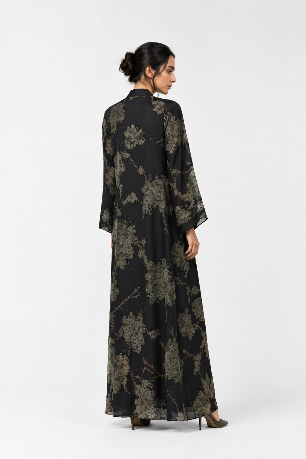 Whisper Petal Abaya — Olive
