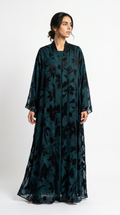 Whisper Petal Abaya — Teal